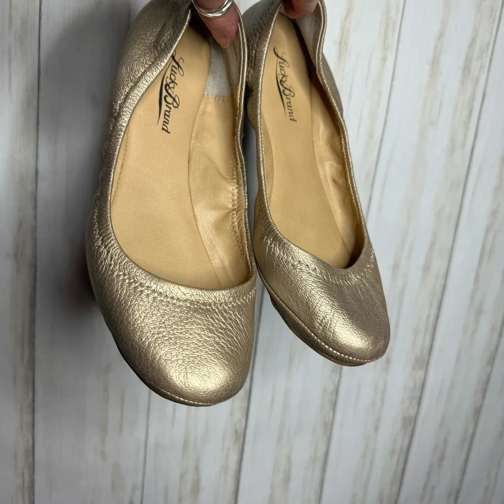 Lucky Brand Gold Ballet Flats 6